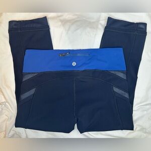 Lululemon Illumina Crop Tights Size 6 Inkwell/Rugged Blue